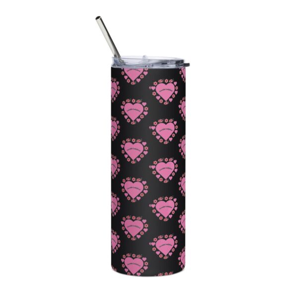 Lovable Ladybird Pink Heart Stainless Steel Drinks Tumbler 20oz - Image 2