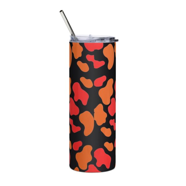 Orange Animal Print Stainless Steel Drinks Tumbler 20oz - Image 2