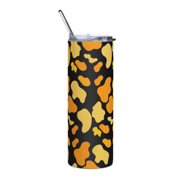 Yellow Orange Animal Print Stainless Steel Drinks Tumbler 20oz - Image 2