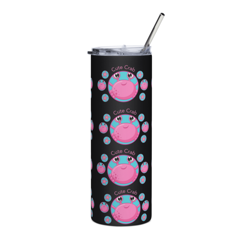 cute-pink-crab-drinks-tumbler-20-oz