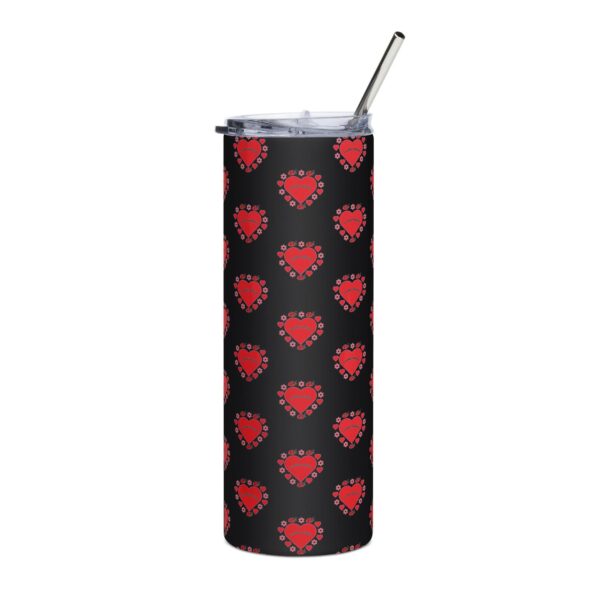 Lovable Ladybird Red Heart Stainless Steel Drinks Tumbler 20oz - Image 2