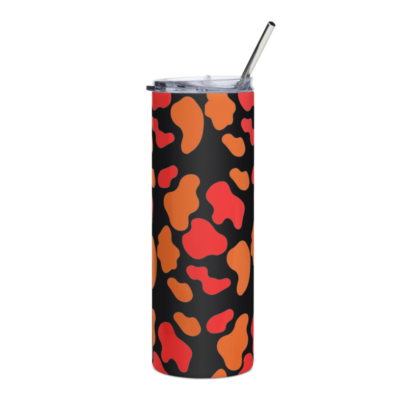 orange-animal-print-drinks -tumbler-20-oz