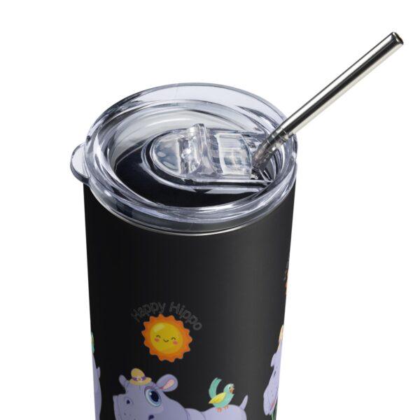 Happy Hippo Stainless Steel Drinks Tumbler 20oz - Image 4