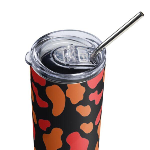 Orange Animal Print Stainless Steel Drinks Tumbler 20oz - Image 4