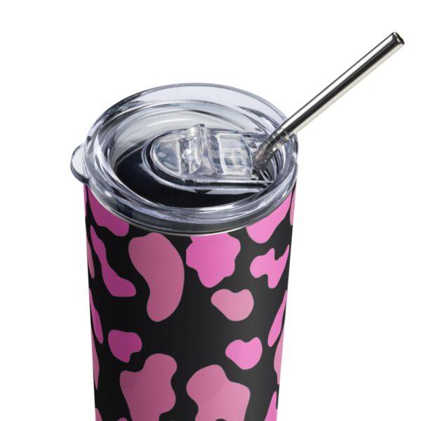 Pink Animal Print Stainless Steel Drinks Tumbler 20oz - Image 3