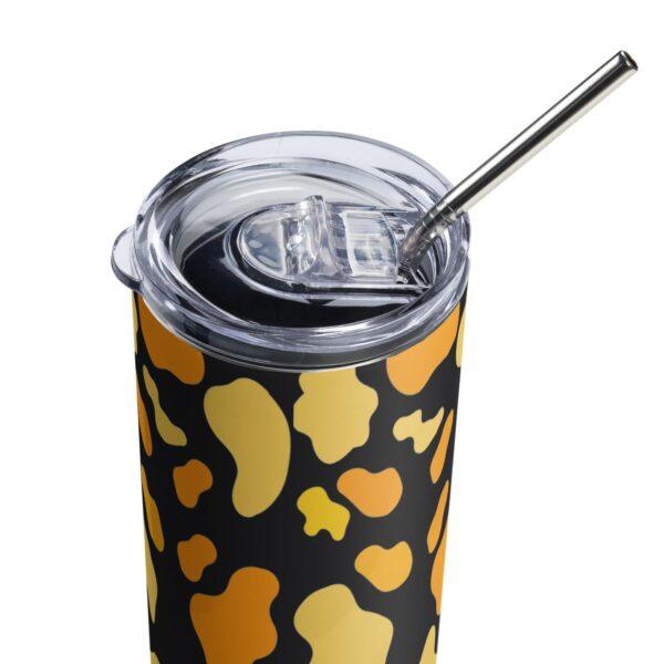 Yellow Orange Animal Print Stainless Steel Drinks Tumbler 20oz - Image 4