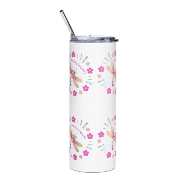 Dazzling Pink Dragonfly Stainless Steel Drinks Tumbler 20oz - Image 2