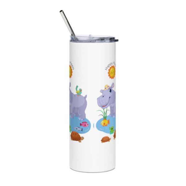 Happy Hippo Stainless Steel Drinks Tumbler 20oz - Image 5