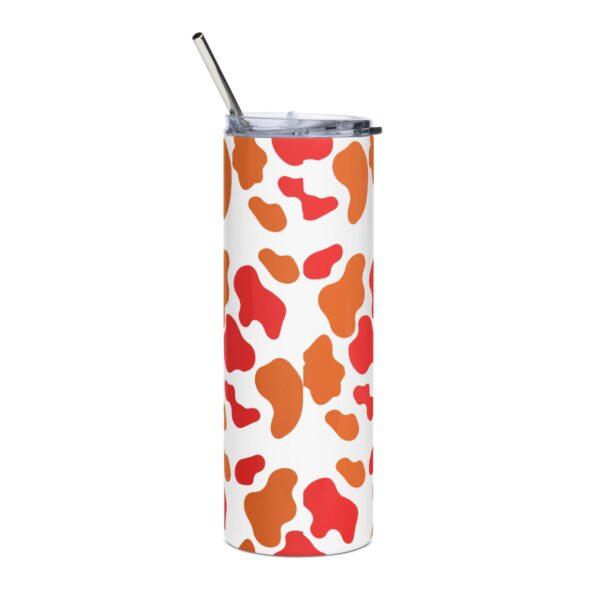 Orange Animal Print Stainless Steel Drinks Tumbler 20oz - Image 5