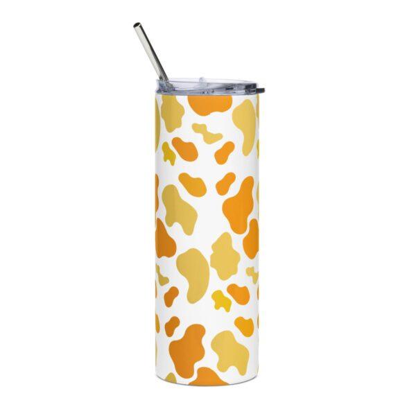 Yellow Orange Animal Print Stainless Steel Drinks Tumbler 20oz - Image 5