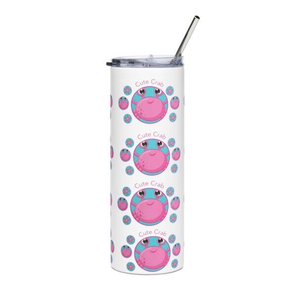 Cute Pink Crab Stainless Steel Drinks Tumbler 20oz - Image 5