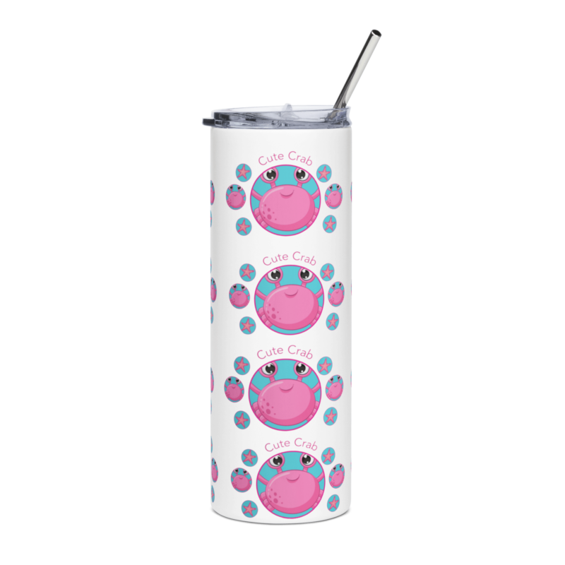 cute-pink-crab-drinks-tumbler-20-oz