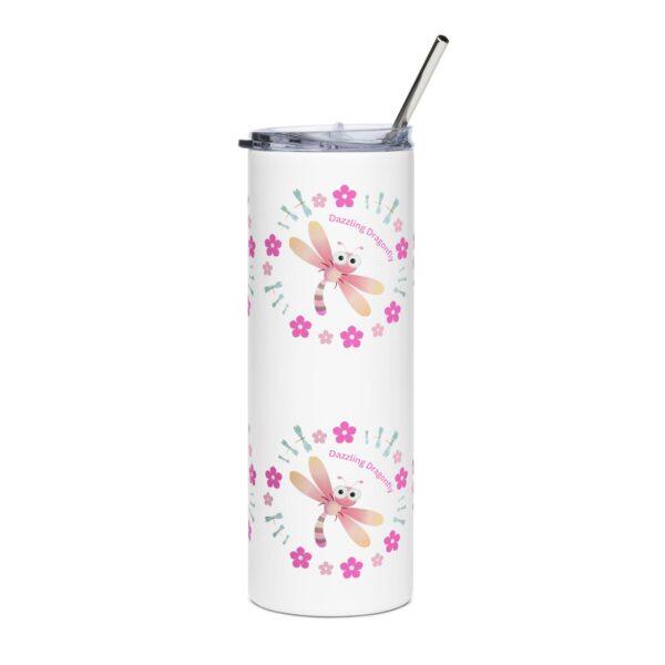 dazzling-pink-dragonfly-20oz-white-drinks-tumbler