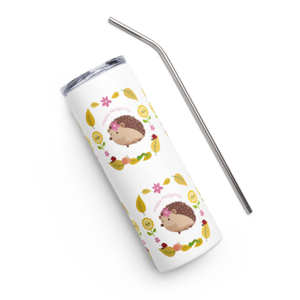 Happy Hedgehog Stainless Steel Drinks Tumbler 20oz