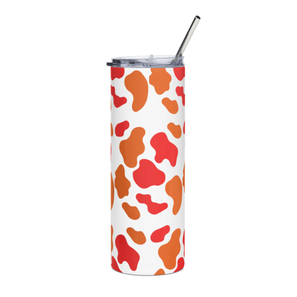 Orange Animal Print Stainless Steel Drinks Tumbler 20oz