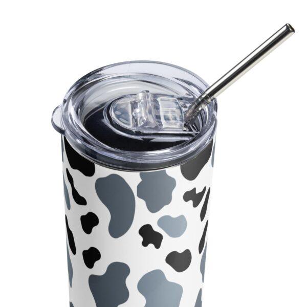 Grey Black Animal Print Stainless Steel Drinks Tumbler 20oz - Image 3