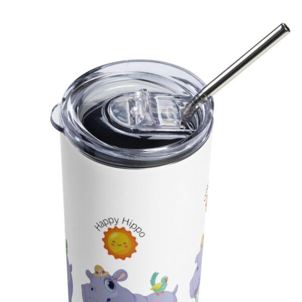 Happy Hippo Stainless Steel Drinks Tumbler 20oz - Image 8