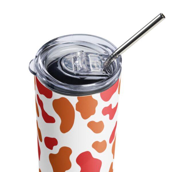 Orange Animal Print Stainless Steel Drinks Tumbler 20oz - Image 7