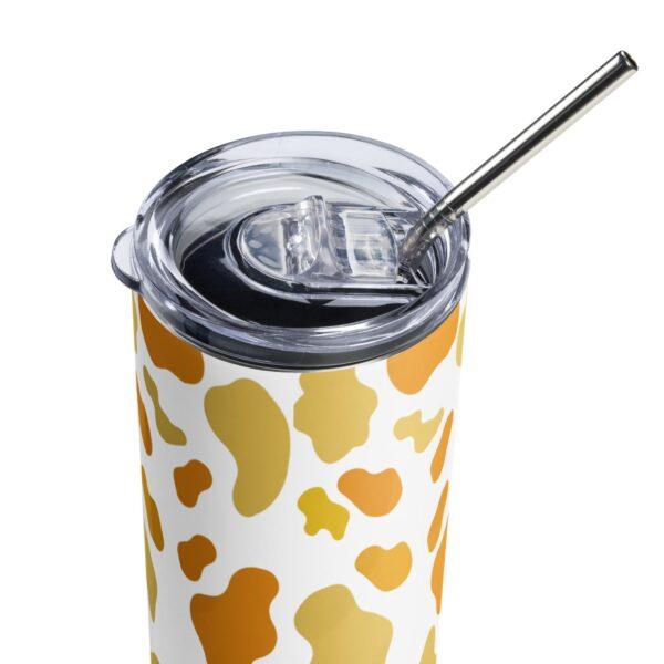 Yellow Orange Animal Print Stainless Steel Drinks Tumbler 20oz - Image 7