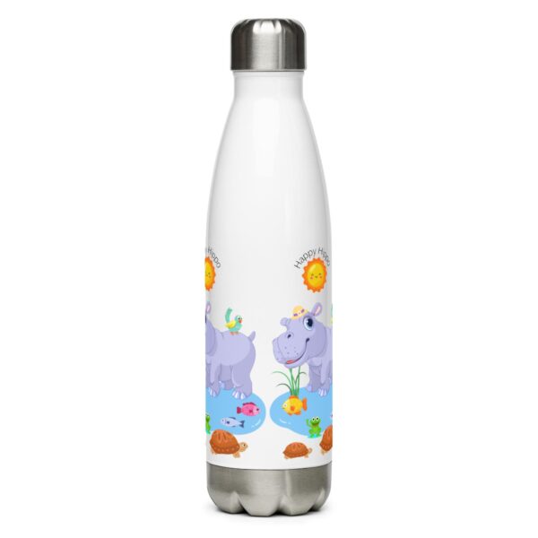 Happy Hippo Stainless Steel Water Bottle 17oz - Image 2