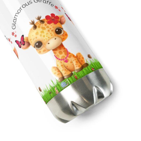 Glamorous Giraffe Stainless Steel Water Bottle 17oz - Image 4