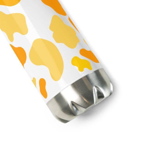 Yellow Orange Animal Print Stainless Steel Water Bottle 17oz - Image 3