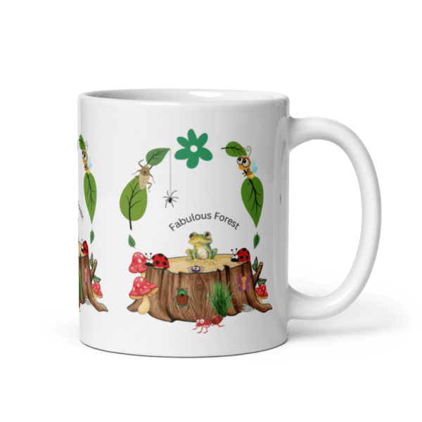 White Glossy Fabulous Forest Ceramic Mug 11oz