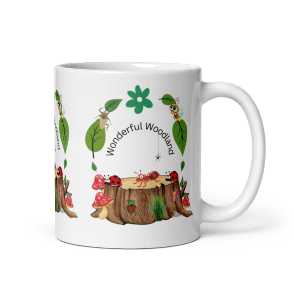 White Glossy Wonderful Woodland Ceramic Mug 11oz