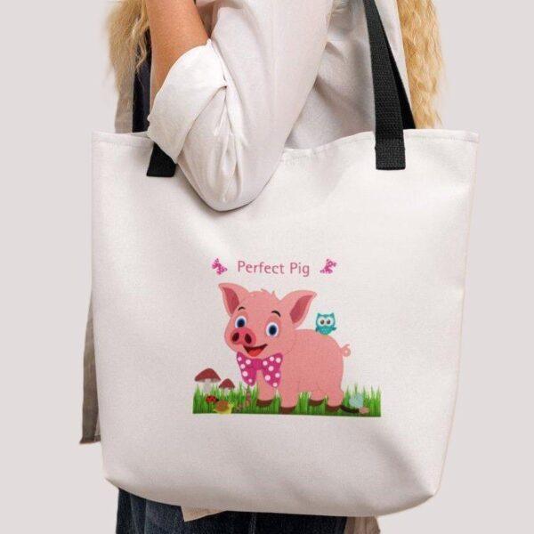 Perfect Pig Polyester Tote Bag