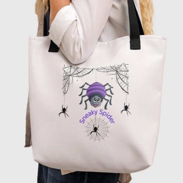 Sneaky Spider Polyester Tote Bag