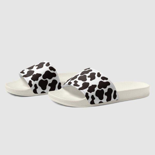 Women's Black Animal Print Slides