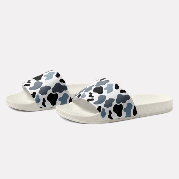 Women's Grey Black Animal Print Slides