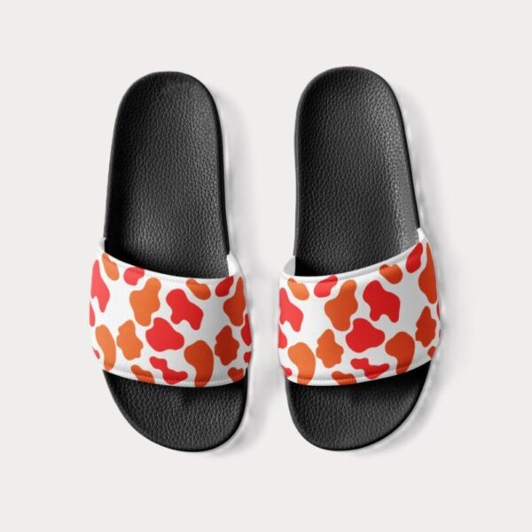 Women's Orange Animal Print Slides