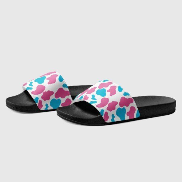 Women's Pink Blue Animal Print Slides