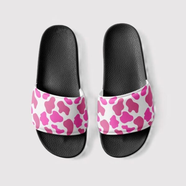 Women's Pink Animal Print Slides