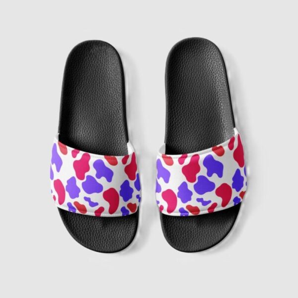 Women's Purple Pink Animal Print Slides