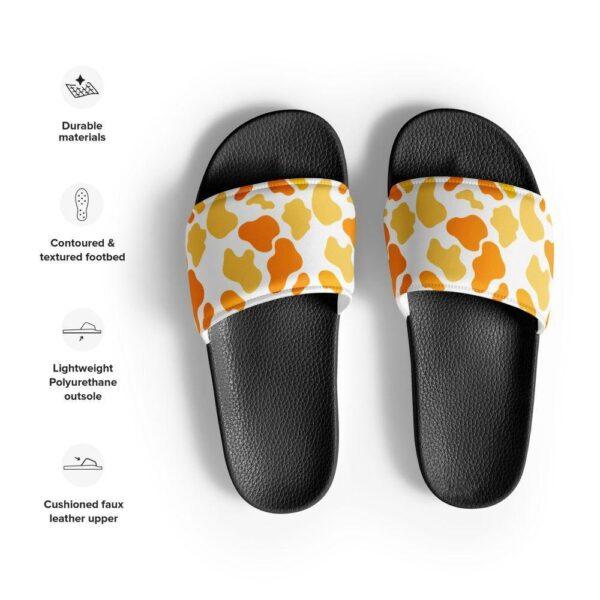 Women's Yellow Orange Animal Print Slides