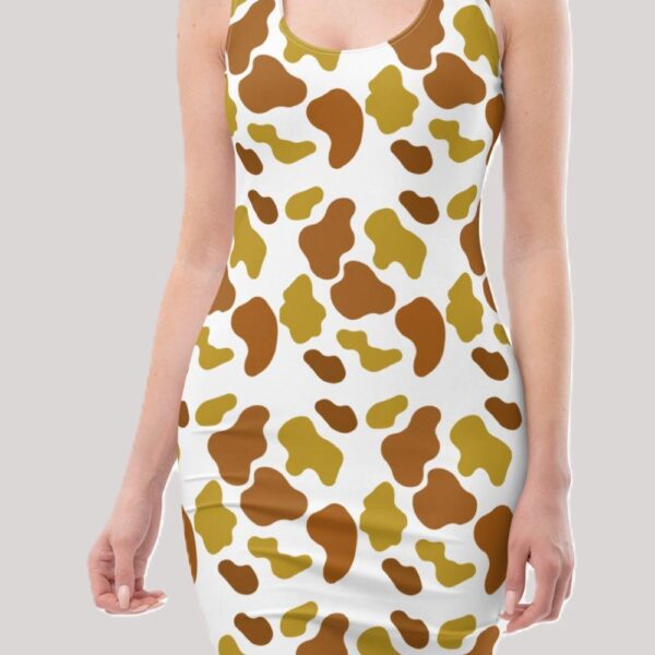 Women's Brown Animal Print Bodycon Dress