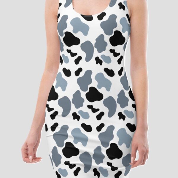 Women's Grey Black Animal Print Bodycon Dress