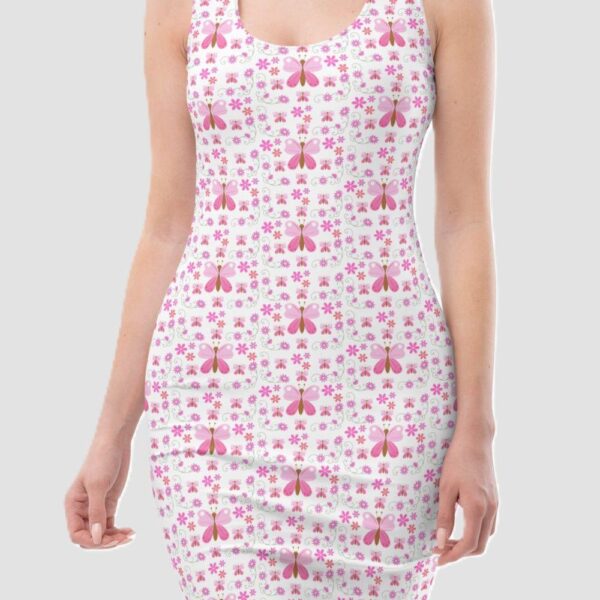 Women's Pink Butterfly Bodycon Dress