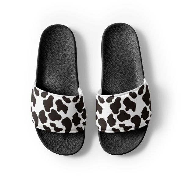 Women's Black Animal Print Slides