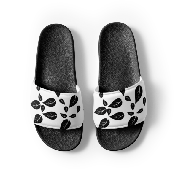 Women's Black Leaf Slides - Image 2