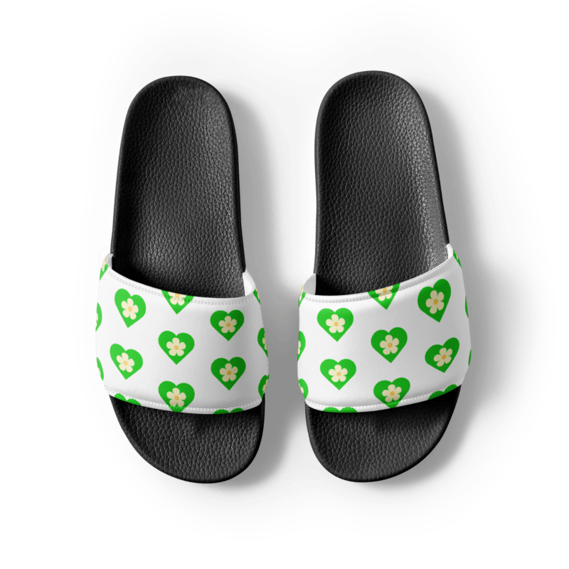 flower-green-hearts-womens-slides