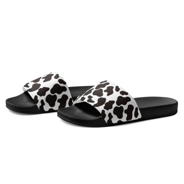 Women's Black Animal Print Slides - Image 3