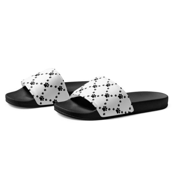 black-paws-print-womens-slides