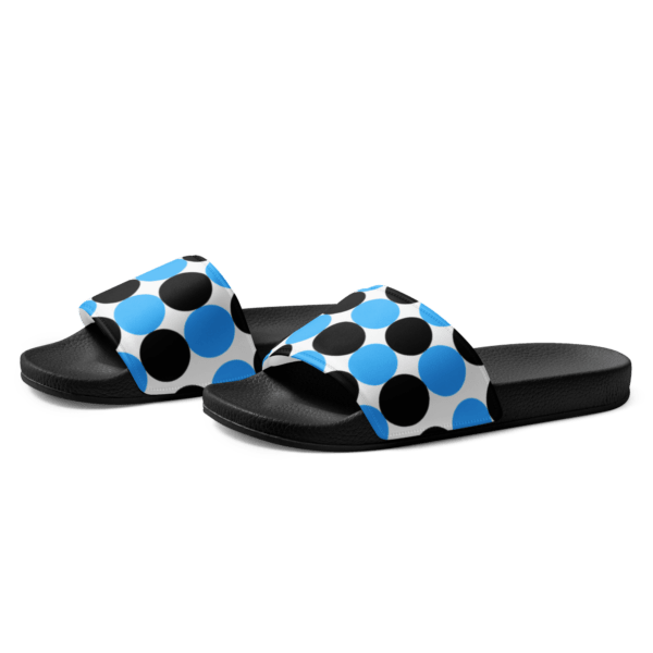 Women's Blue and Black Spotted Slides - Image 3