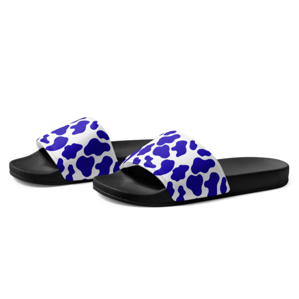 Women's Blue Animal Print Slides - Image 3