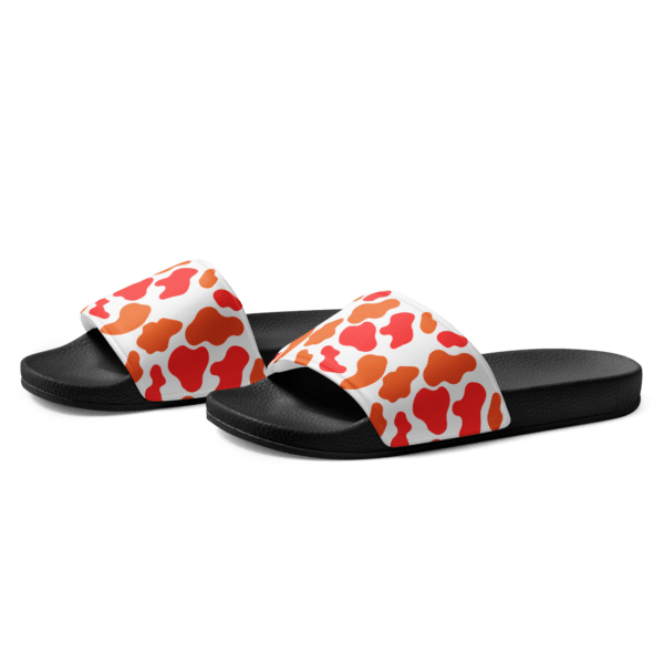 Women's Orange Animal Print Slides - Image 3