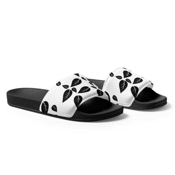 Women's Black Leaf Slides - Image 3