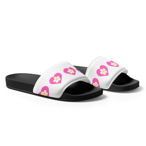 Women's Flower Pink Heart Slides - Image 3